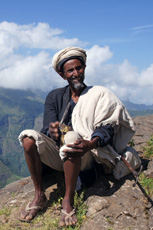 A monk in the Simien trek  to a large gallery picture
