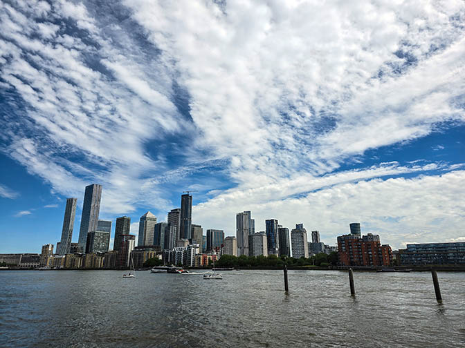 Urban landscape from the Southbank (River Thames South) Walkpath National Trail, 2024