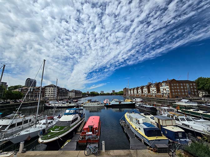 Greenland Dock, Surrey Quays in Rotherhithe, Thames Path 2024