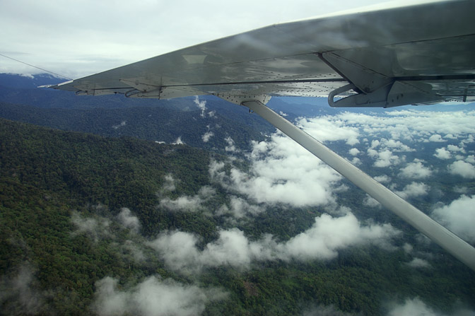 Aerial view of the jungle The Kokoda Trek passes through, Oro Province 2009