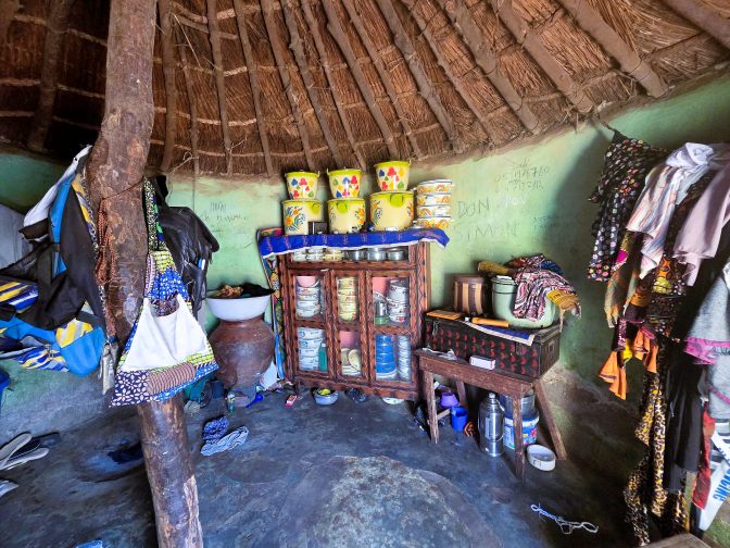Inside a round earthen house of Dagomba women at Nbanayli Village, Ghana 2026