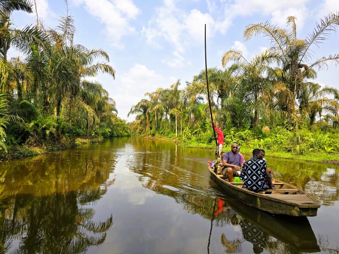 Traditional boat on the Black River in Adjarra, Benin 2026