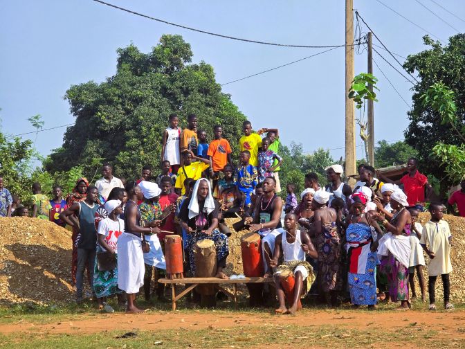 Members of the Sahoue Doutou community supporting Vodun dances, Benin 2026
