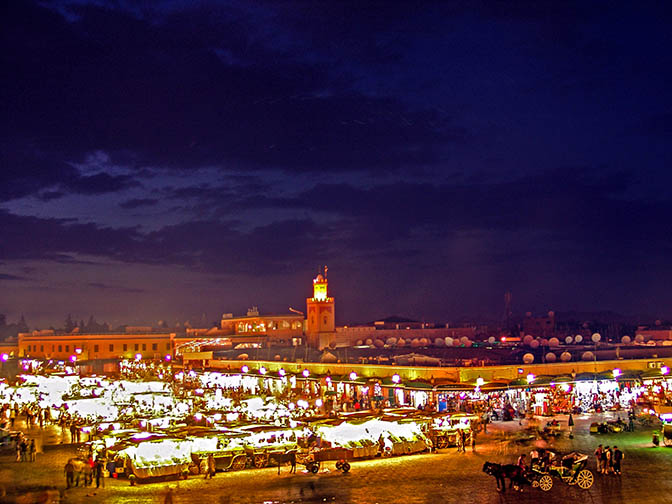 The busy Jamaa el Fna square in the evening, The Medina (old city) 2007