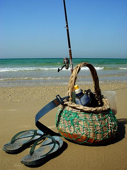 A fisherman's basket at Appolonia beach in Herzlia, The Israel National Trail 2003